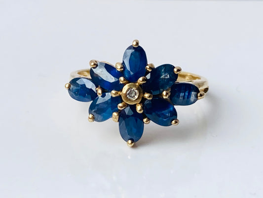 9ct Gold Sapphire & Diamond Ring