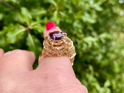Vintage 9ct Gold Amethyst Ring