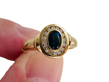 9ct Gold Sapphire & Diamond Ring