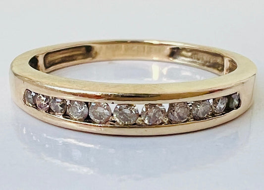 9ct Gold Eleven-Stone Diamond Band Ring
