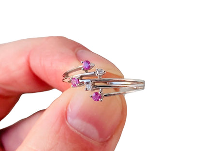 9ct Gold Pink Sapphire & Diamond Ring