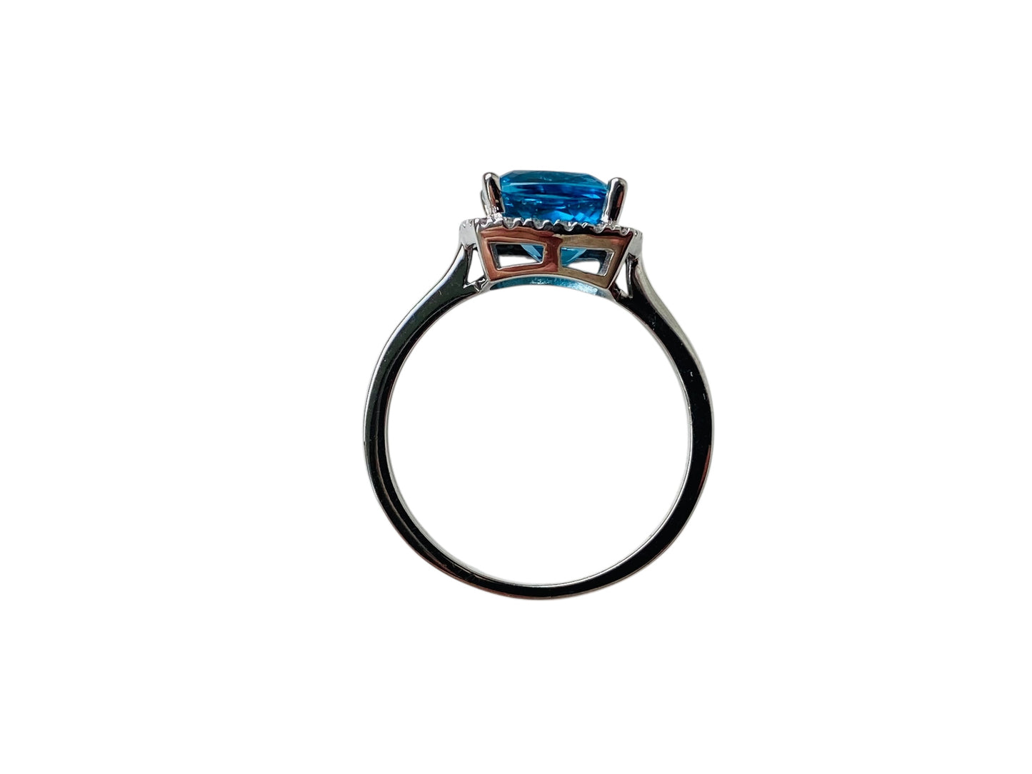 9ct Gold Topaz & Diamond Halo Ring