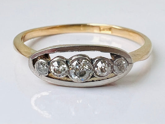 Antique 18ct Gold Five-Stone Diamond Ring