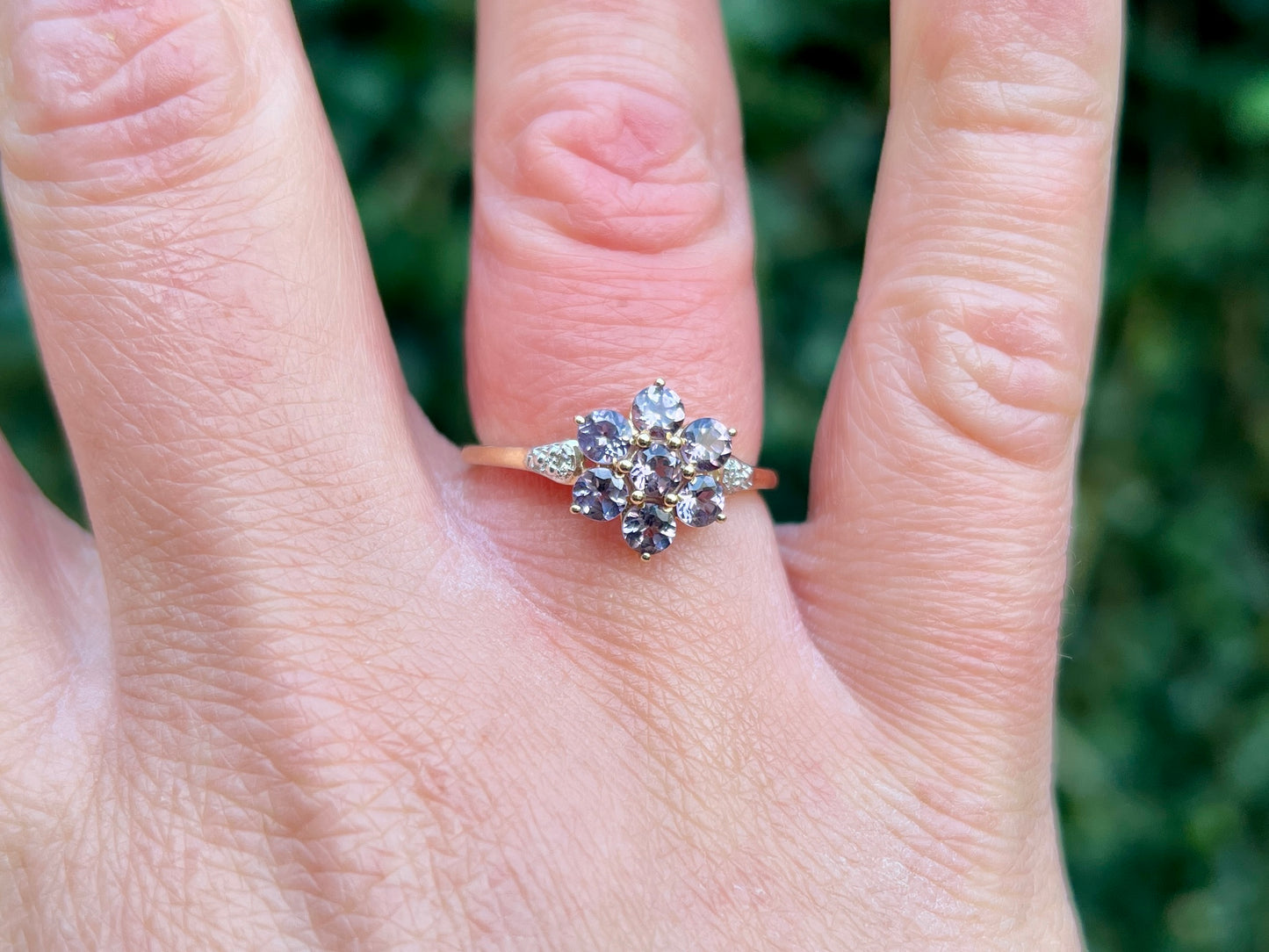 9ct Gold Spinel & Diamond Ring