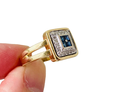 14ct Gold Sapphire & Diamond Ring