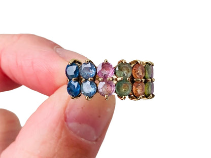 9ct Gold Multi-Coloured Sapphire Ring