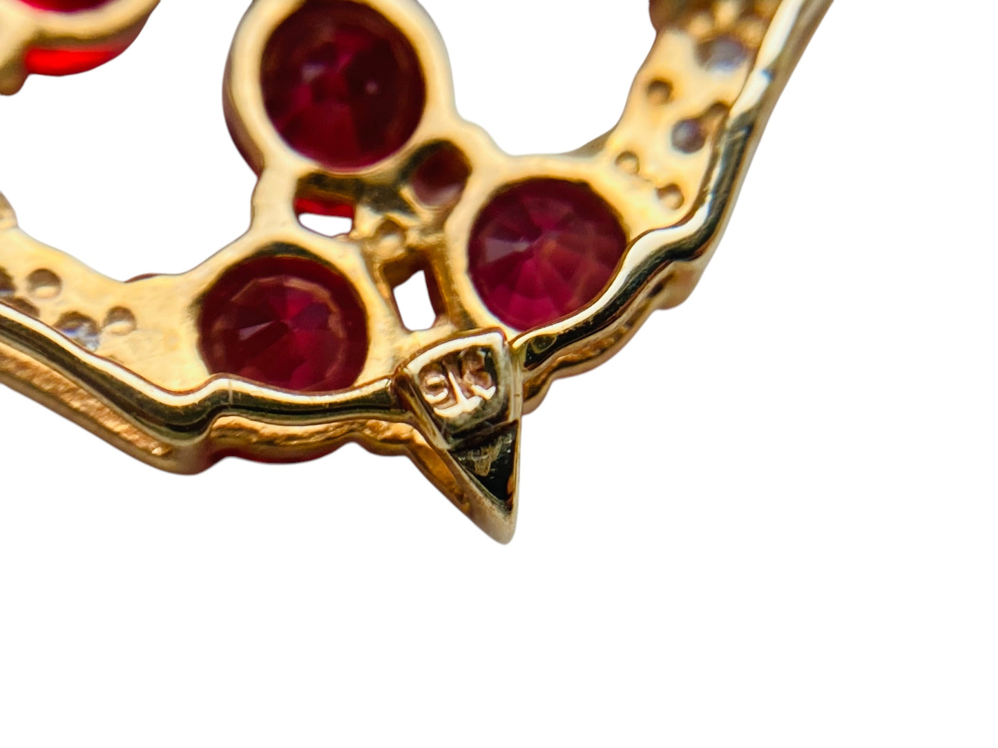 9ct Gold Ruby & Diamond Pendant