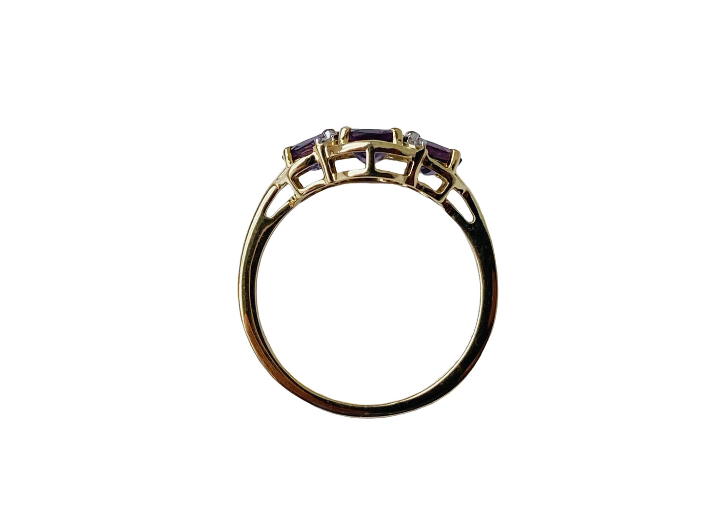 9ct Gold Purple Spinel & Zircon Ring