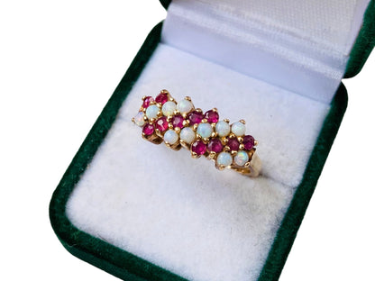 14ct Gold Ruby & Opal Ring