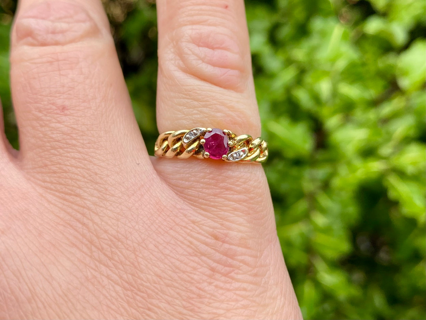14ct Gold Ruby & Diamond Ring