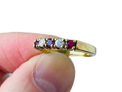 Vintage 18ct Gold Ruby & Diamond Ring