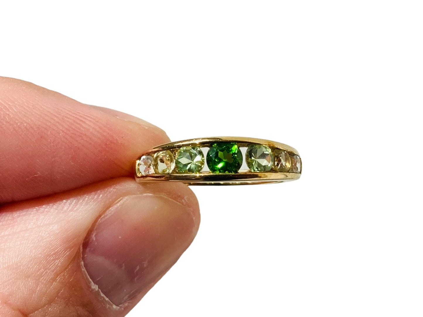 9ct Gold Diopside & Peridot Ring