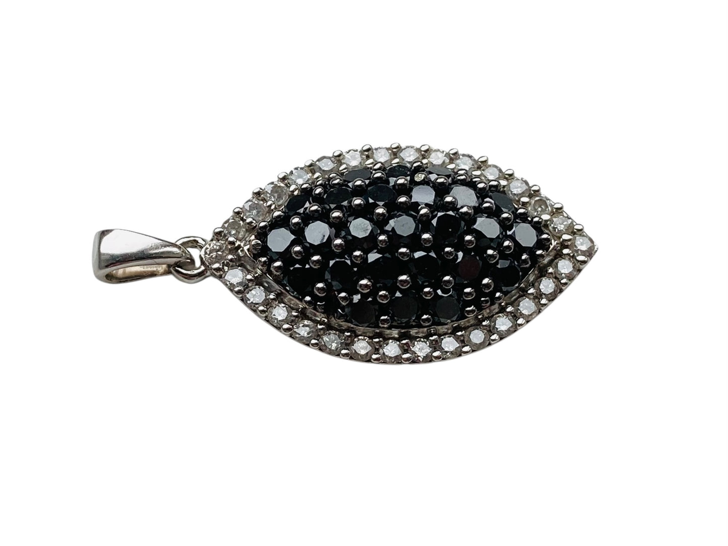 9ct Gold Black & White Diamond Pendant