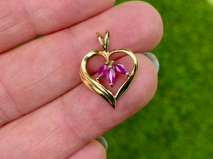 9ct Gold Ruby Pendant