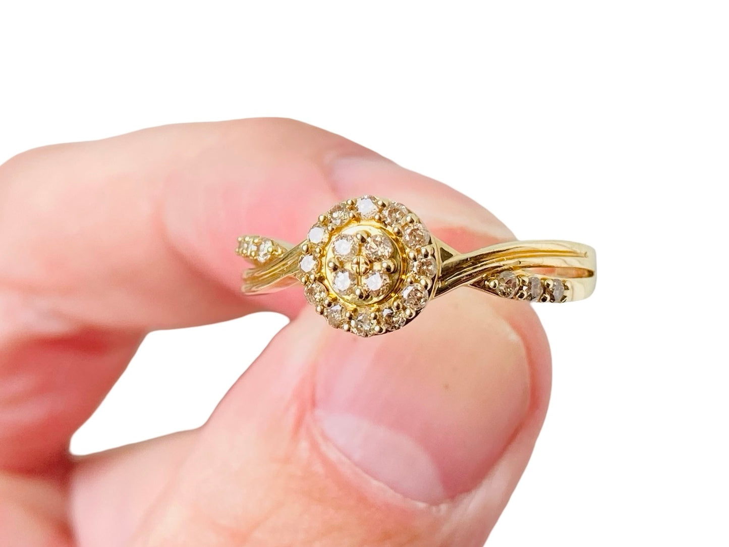 9ct Gold Champagne Diamond Ring