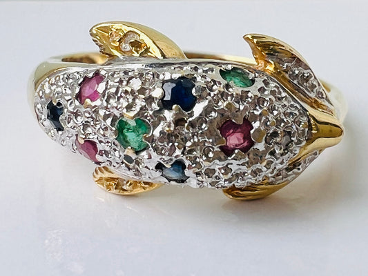 Vintage 18ct Gold Dolphin Ring