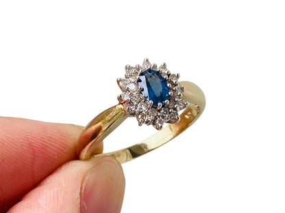 9ct Gold Sapphire & Diamond Ring