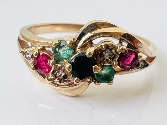 9ct Gold Multi-Gemstone Ring
