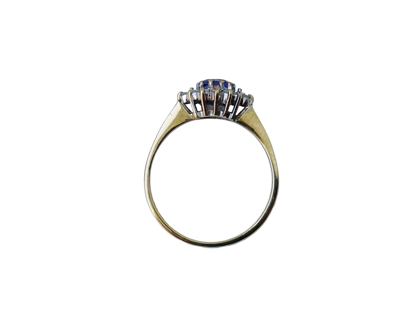 Vintage 9ct Gold Amethyst & Diamond Ring