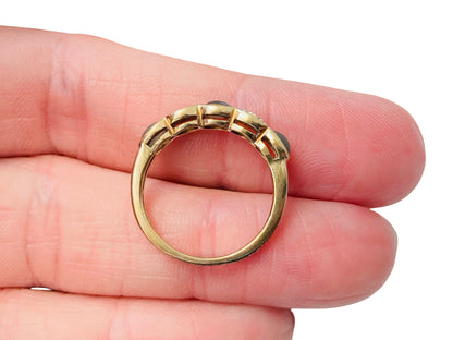 9ct Gold Cats Eye & Diamond Ring