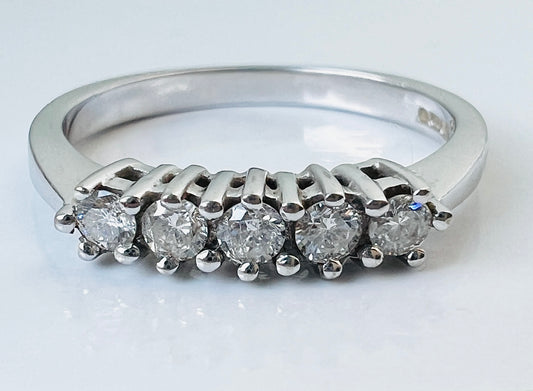 9ct Gold Five-Stone Diamond Ring