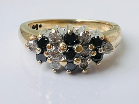 9ct Gold Black & White 0.50ct Diamond Ring