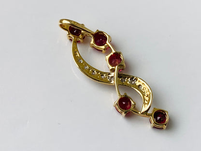 9ct Gold Pink Spinel & Diamond Pendant