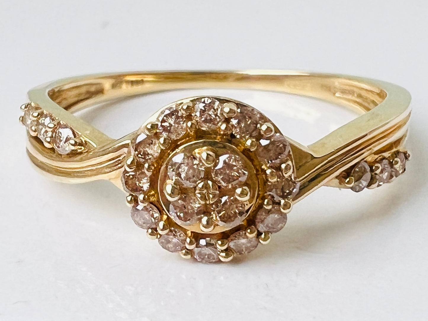 9ct Gold Champagne Diamond Ring