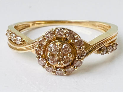 9ct Gold Champagne Diamond Ring