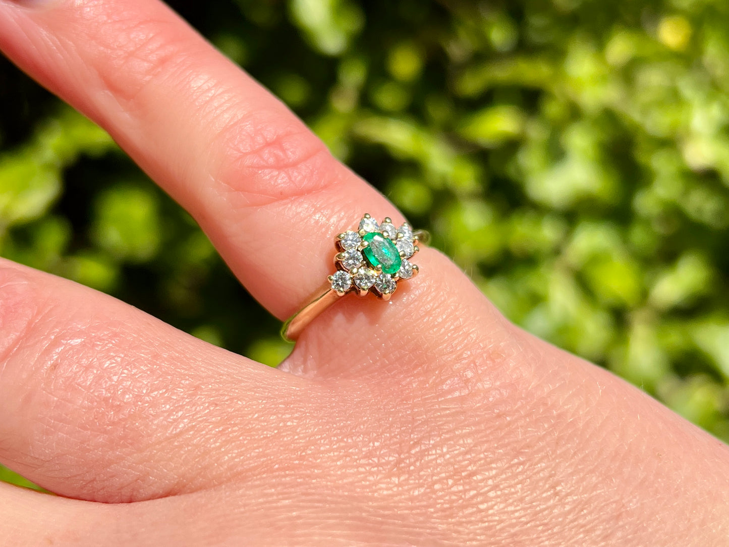 14ct Gold Emerald & Diamond Ring