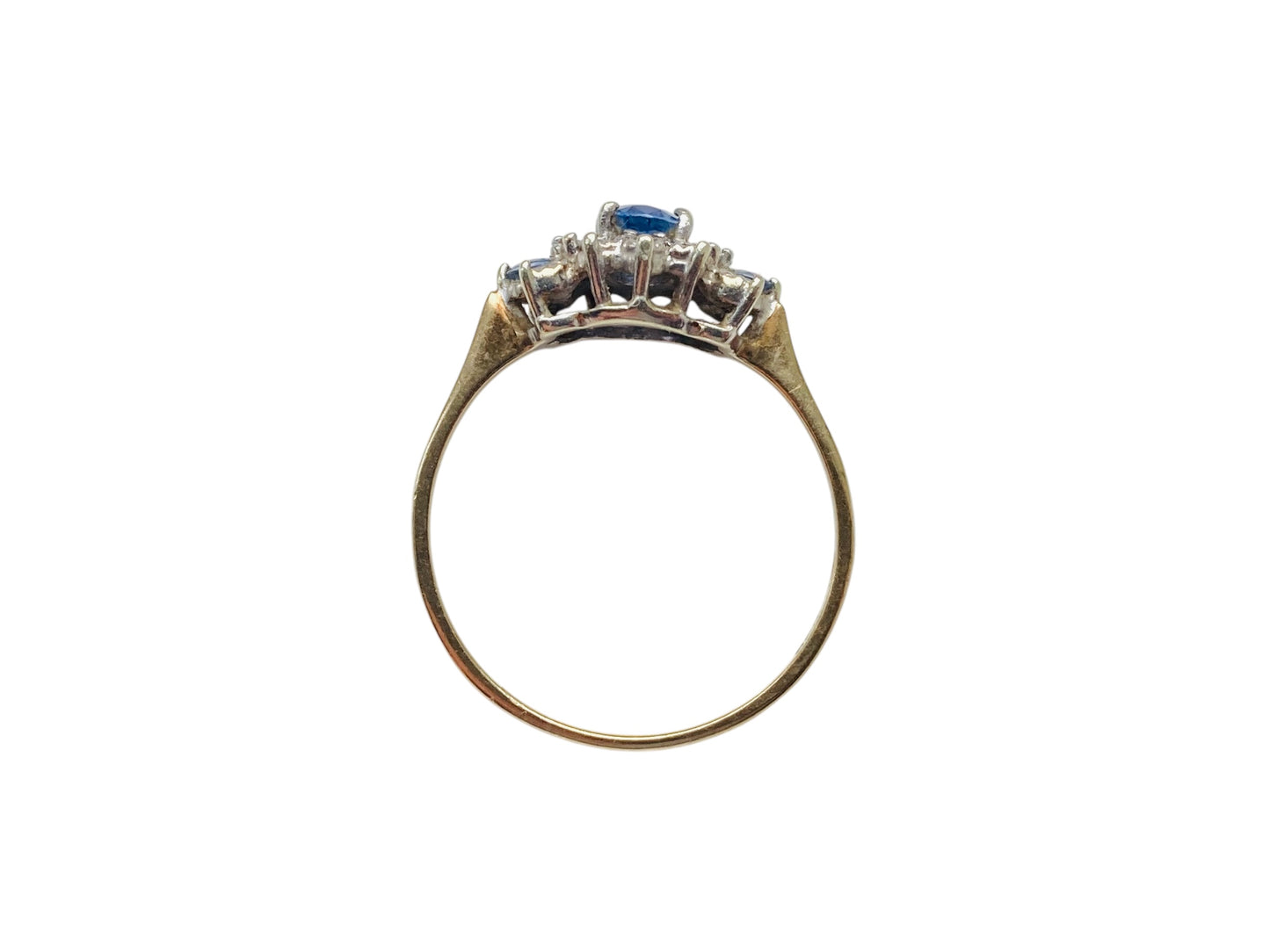 Vintage 9ct Gold Sapphire & Diamond Ring