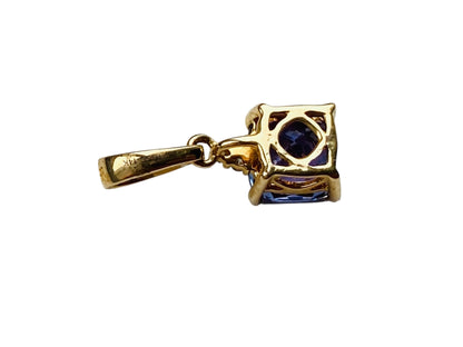 14ct Gold Tanzanite & Diamond Pendant