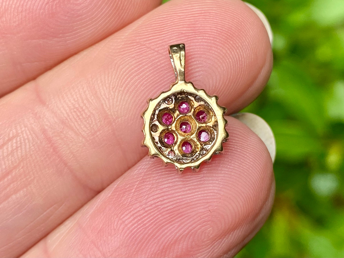 9ct Gold Ruby & Diamond Pendant