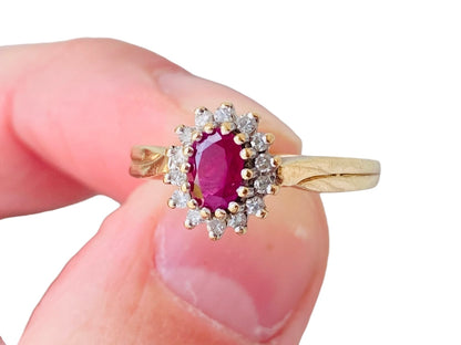 9ct Gold Ruby & Diamond Ring