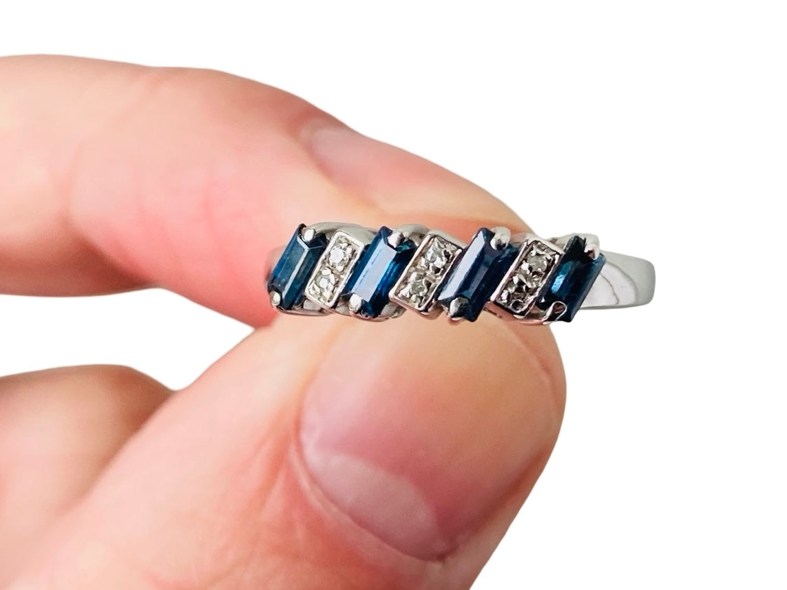 9ct Gold Sapphire & Diamond Ring