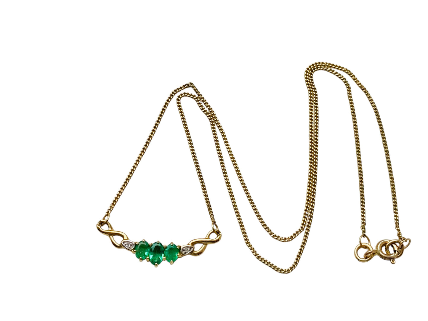 9ct Gold Emerald Pendant Necklace