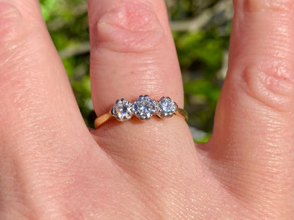 Vintage 18ct Gold Three-Stone Diamond Ring