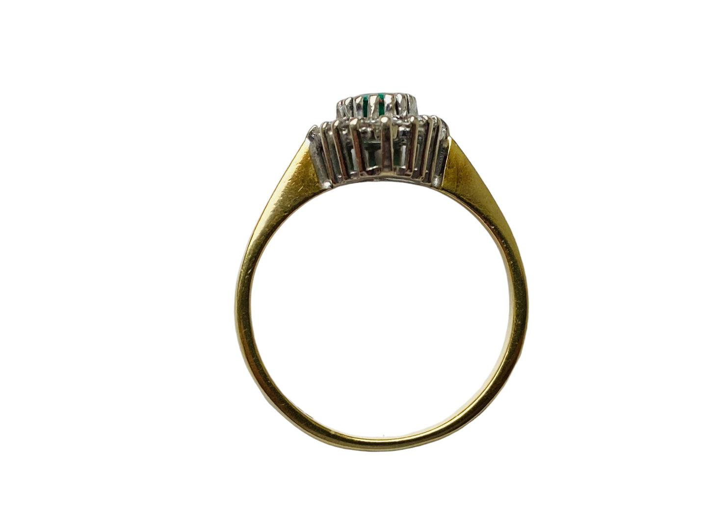 Vintage 18ct Gold Emerald & Diamond Ring