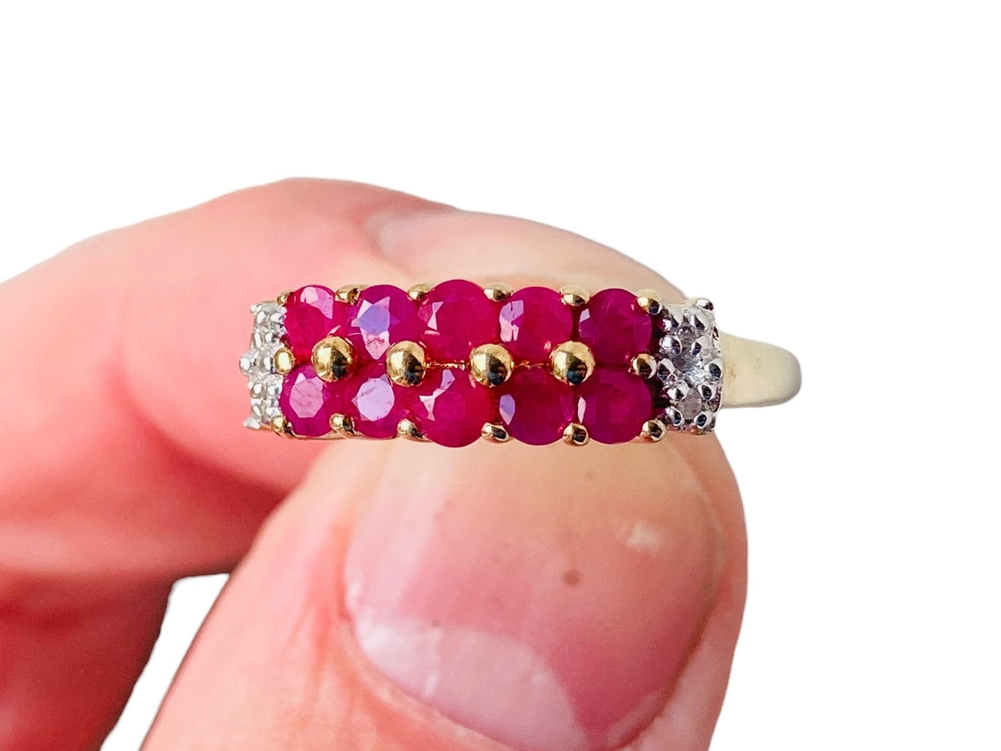 9ct Gold Ruby & Diamond Ring