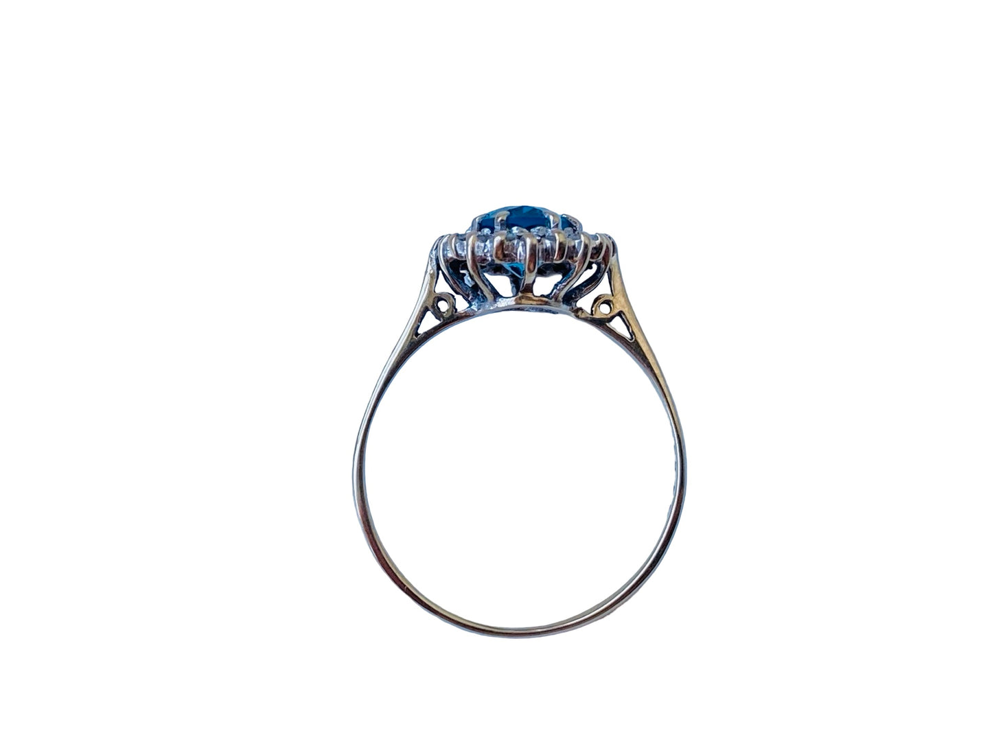 Vintage 9ct Gold Topaz & Diamond Ring