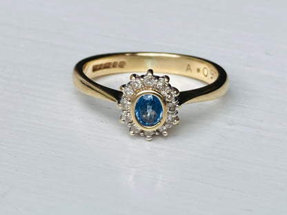 9ct Gold Sapphire & Diamond Ring