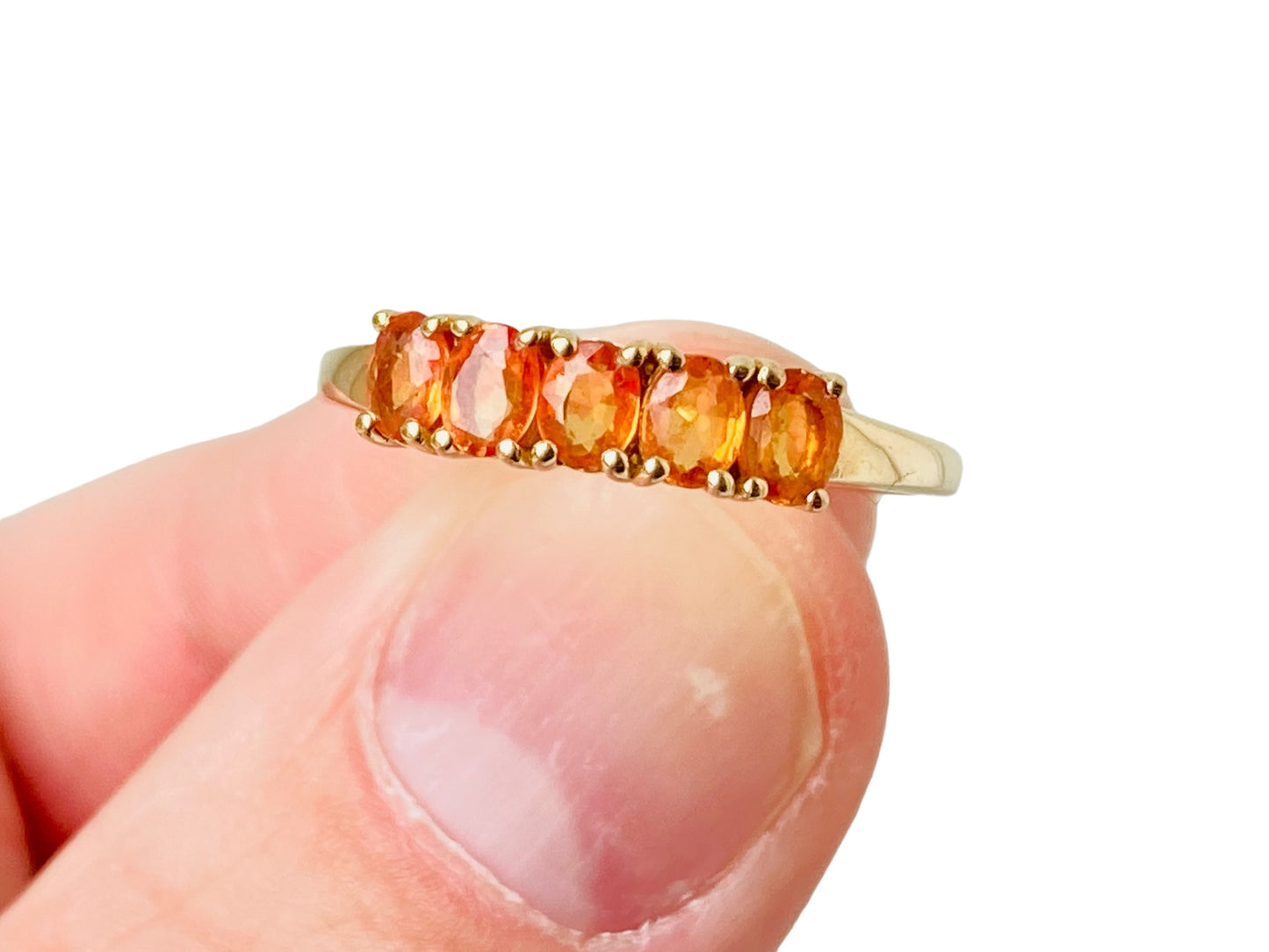 9ct Gold Orange Sapphire Ring