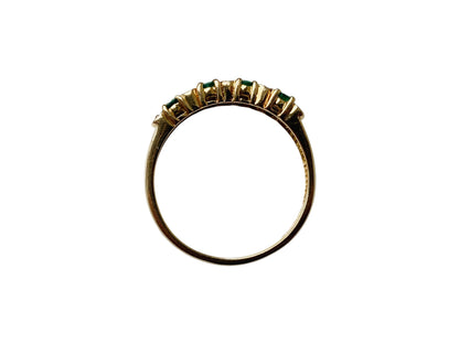 9ct Gold Emerald & Diamond Ring