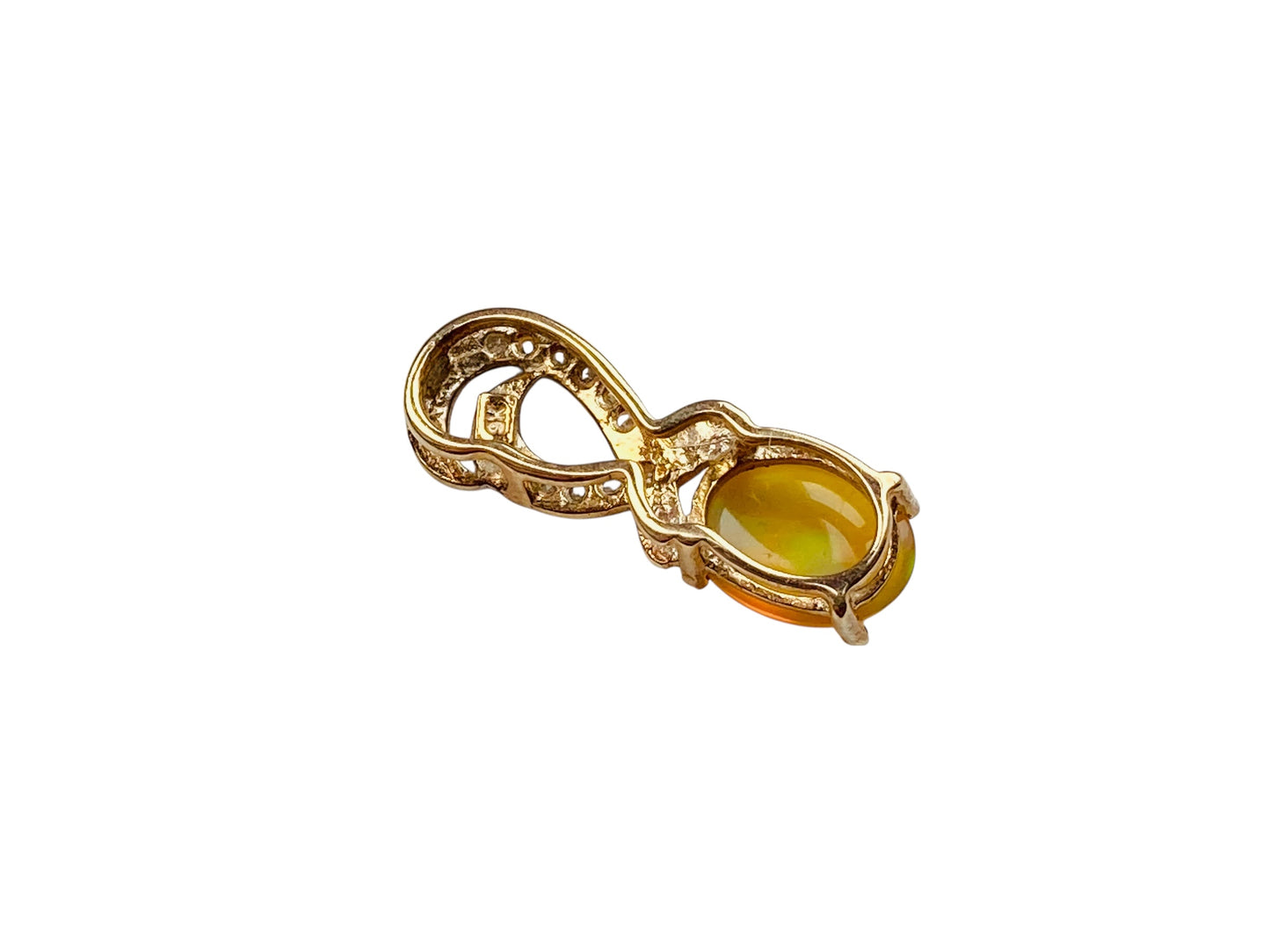 9ct Gold Opal & Diamond Pendant