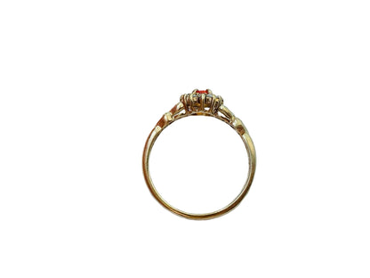 9ct Gold Citrine & Diamond Ring