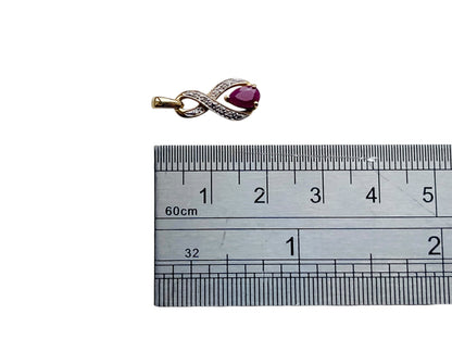 9ct Gold Ruby & Diamond Pendant
