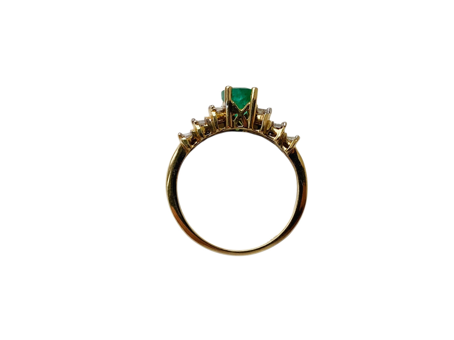 14ct Gold Emerald & Diamond Ring