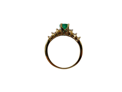 14ct Gold Emerald & Diamond Ring