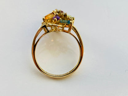 9ct Gold Multi Gemstone Ring