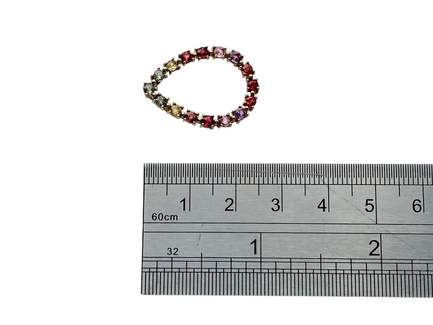 9ct Gold Multi-Sapphire & Ruby Pendant